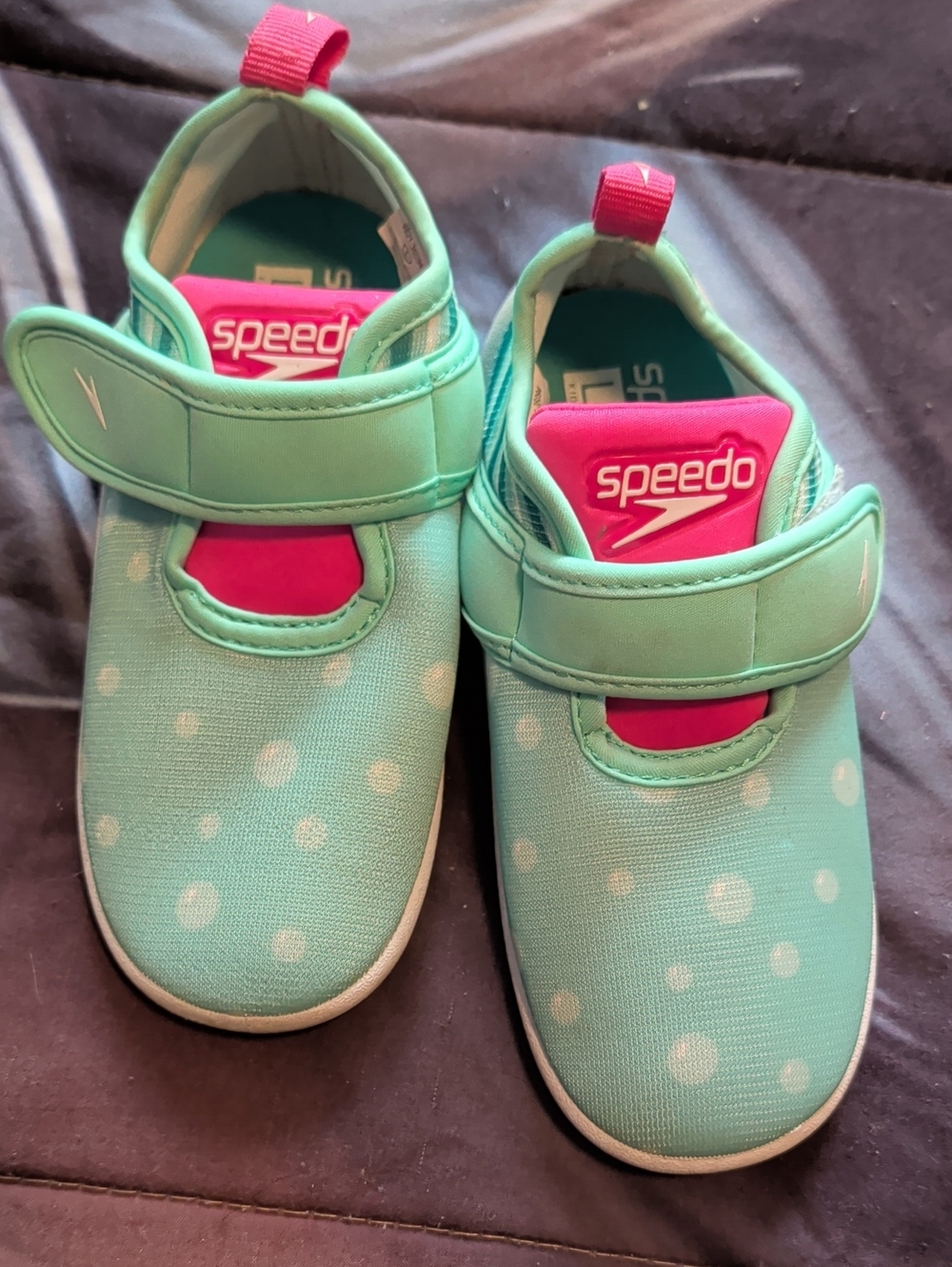 Speedo Kids Water Shoes - Mint Green with Pink Accents